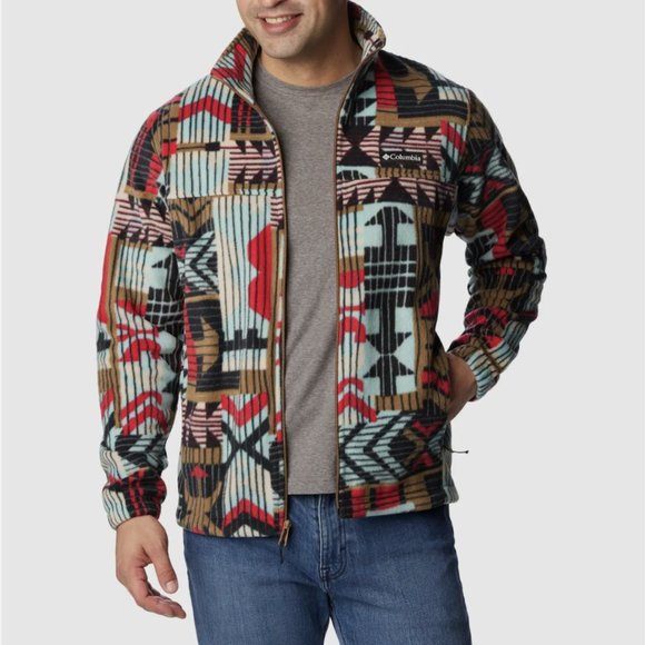COLUMBIA RED DELTA PATHWAYS PRINTED STEENS MOUNTAIN FLEECE ZIP JACKET - Picture 1 of 5